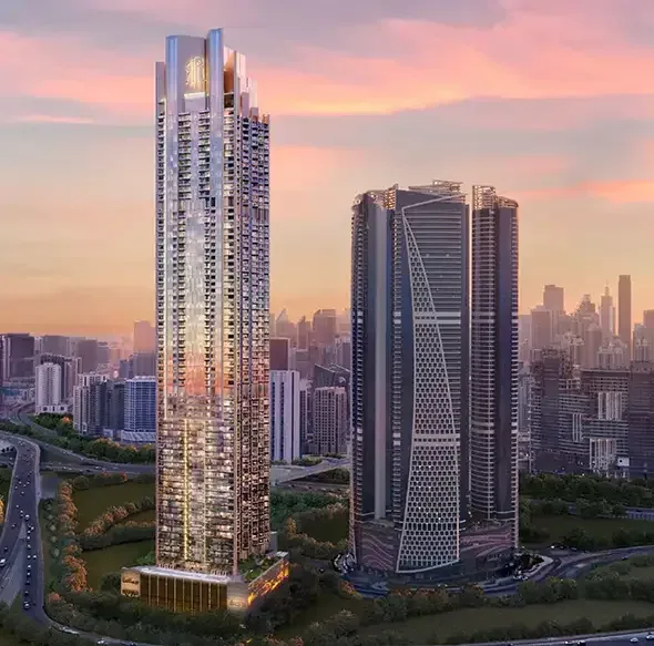 Regalia tower against the Dubai skyline, developer render